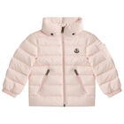 Younger Girls Pink Logo Puffer Jacket, 1, hi-res